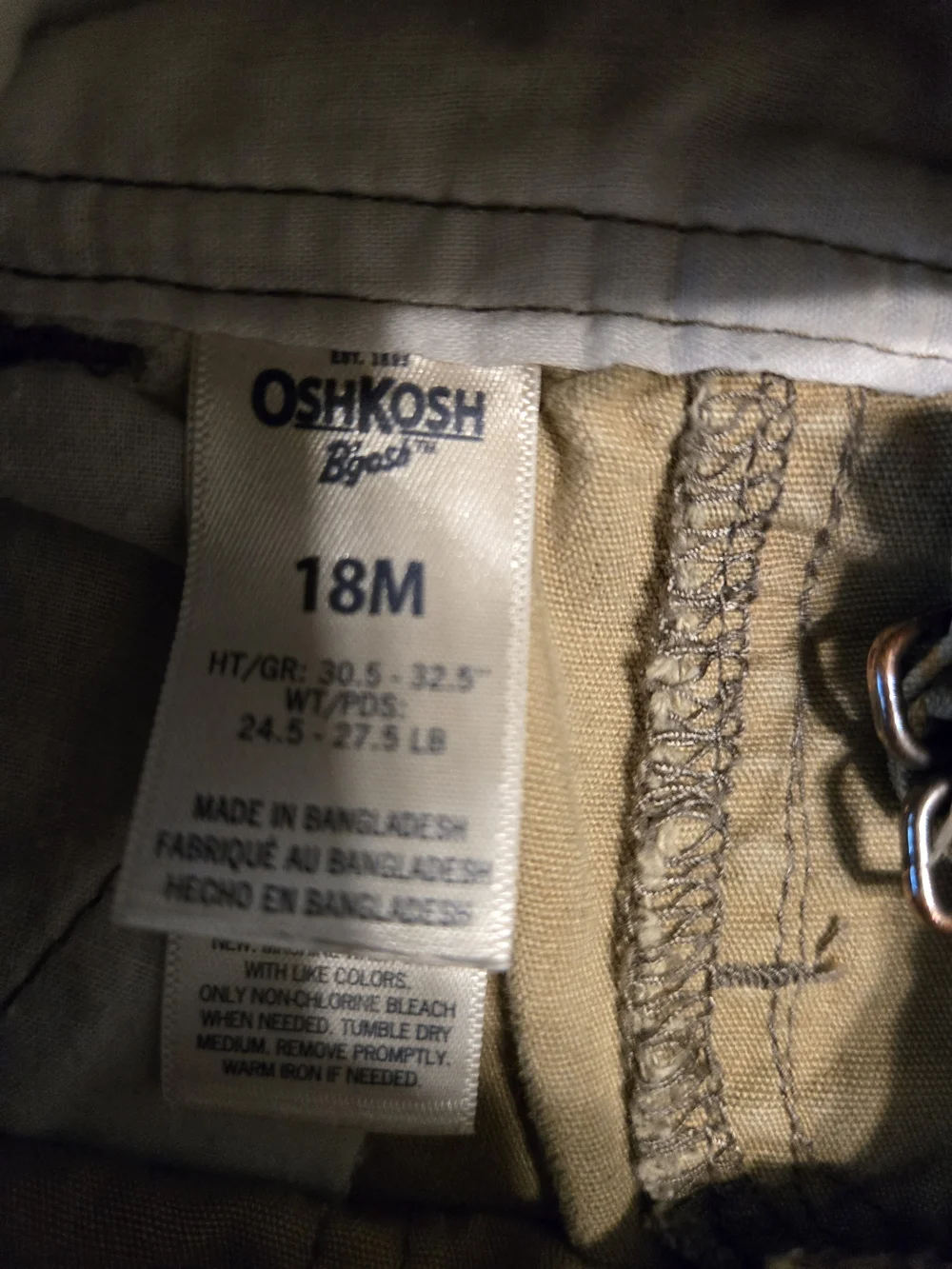 OshKosh B'gosh Camouflage Overalls 18M Diaper Snaps Camo Carpenter